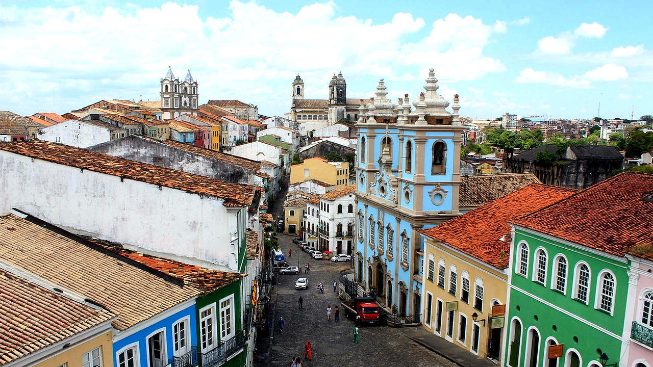 Illustration of Brazilian city life, parks and community culture